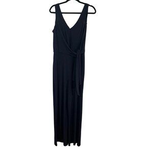 Badgley Mischka Jumpsuit 12 Black Neutral Minimalist Wide Leg Cocktail Workwear